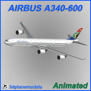 airbus a340-600 3d model