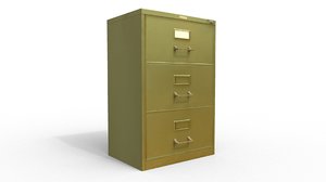 gray file cabinet 3d model