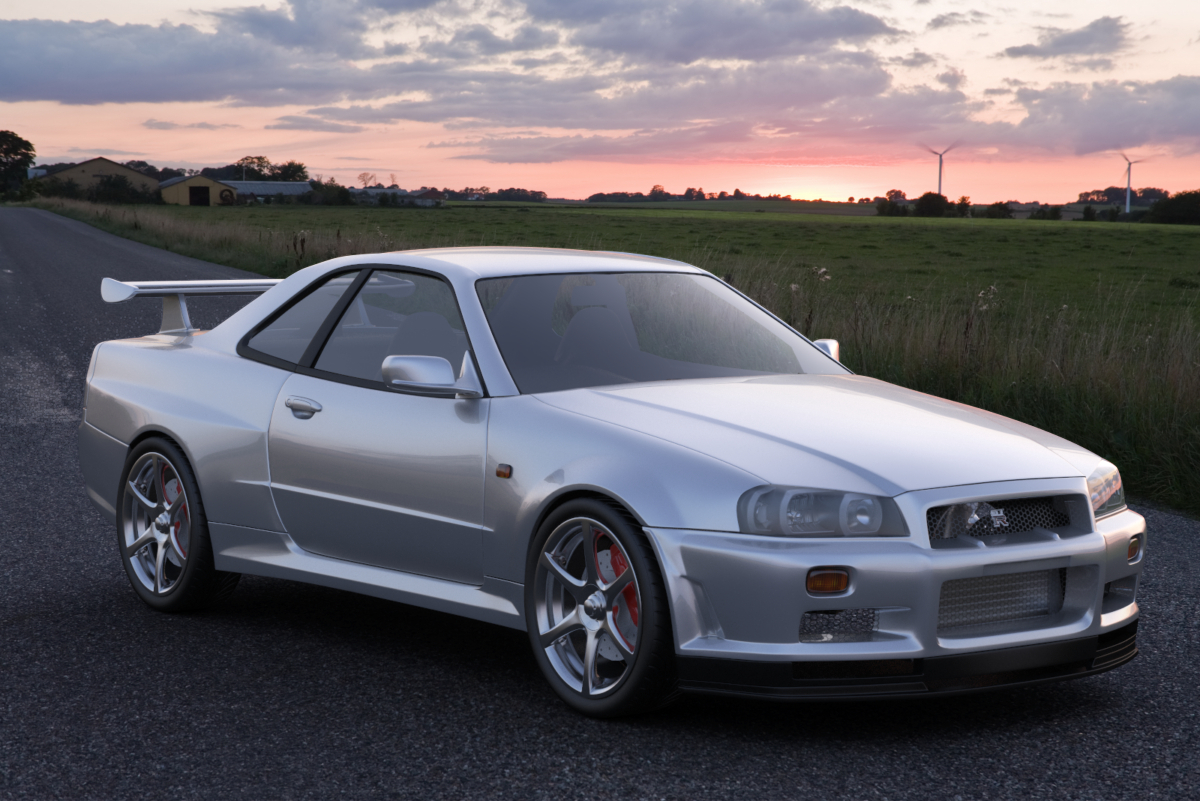 3d model nissan skyline r34