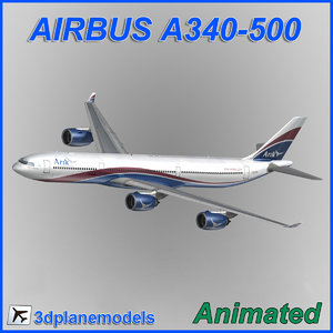 airbus a340-500 3d model