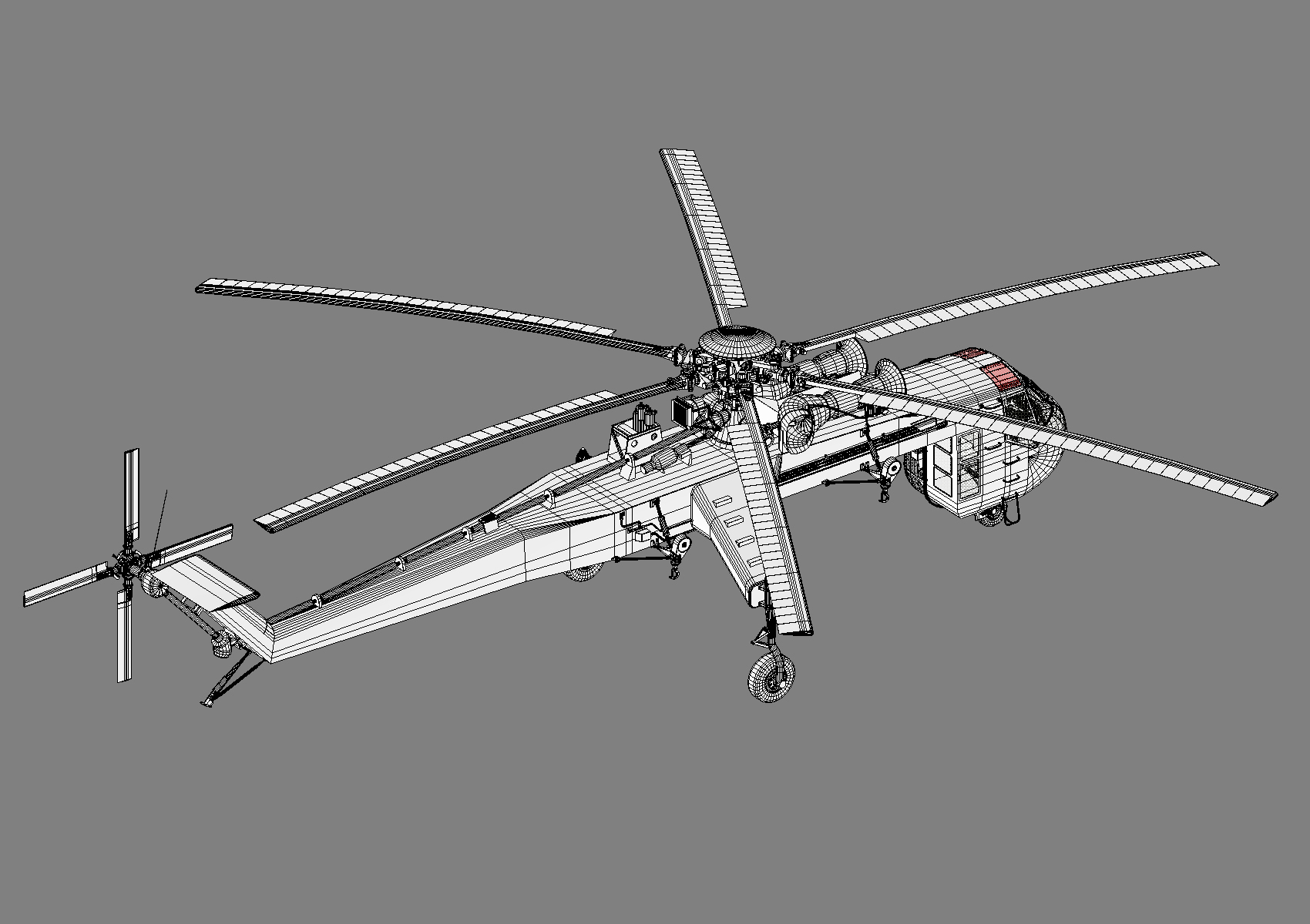 3d model sikorsky ch-54a skycrane helicopter