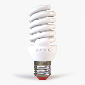 3d model white energy saving lamp