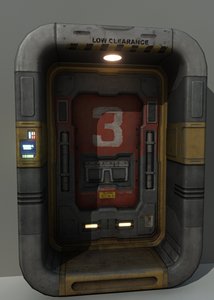 sci-fi door 3d model