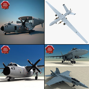 3d model navy airplanes v2