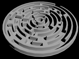 3d model circle labyrinth
