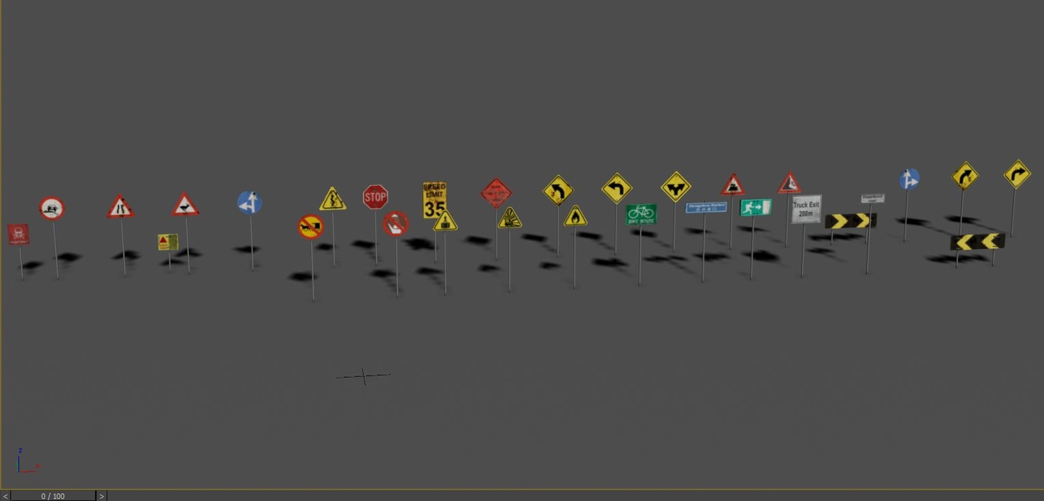 road signs 3d model