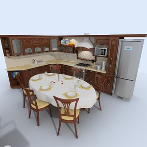 3d kitchen old fasioned