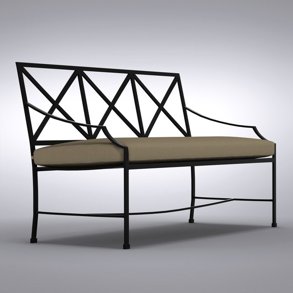 Restauração Hardware Carmel Bench Painted Metal Modelo 3D