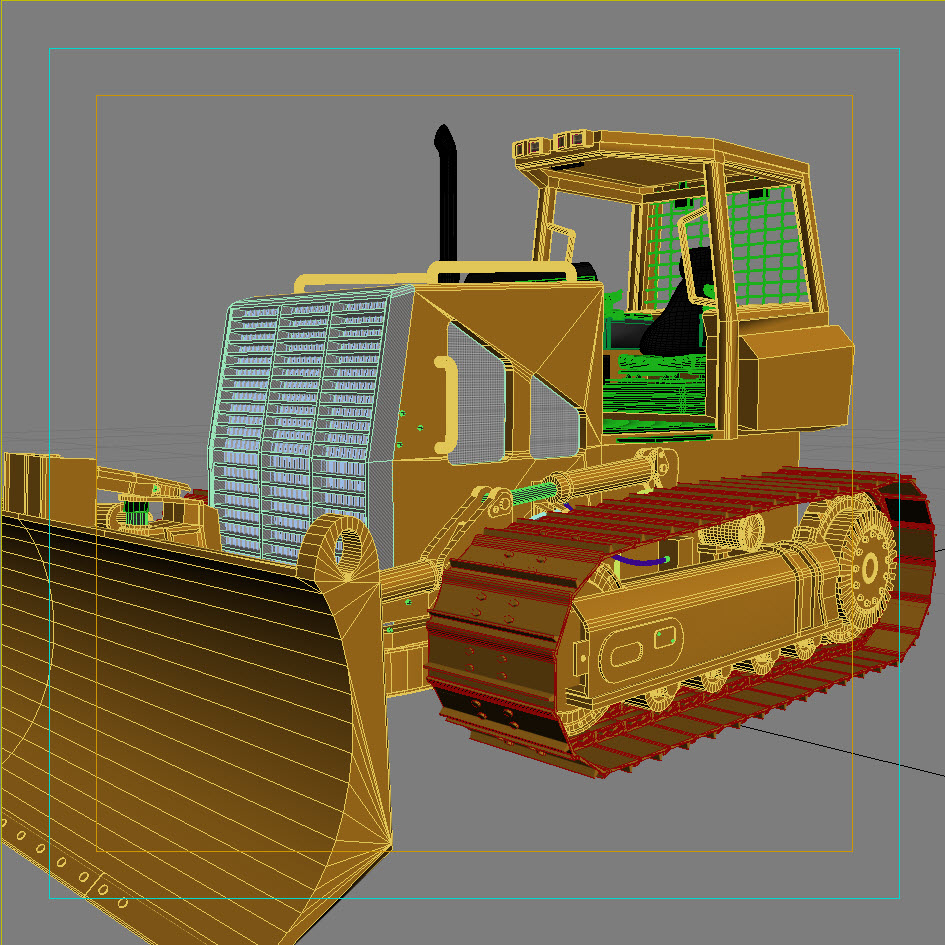 3d bulldozer dozer model