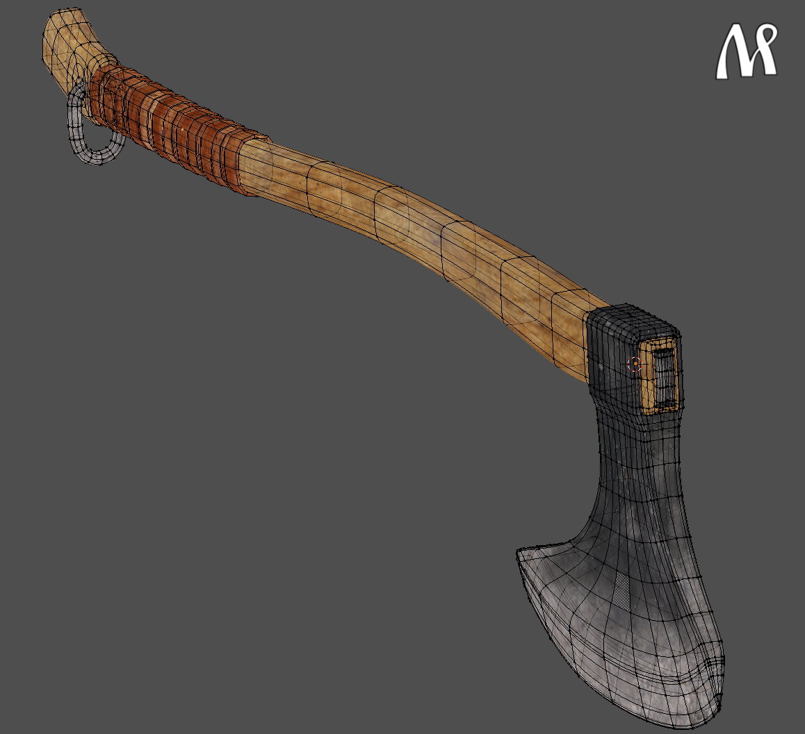 3d rugged woodcutter s axe weapon