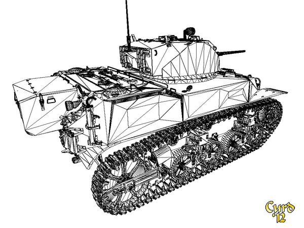 3d model stuart tank m5a1 wwii