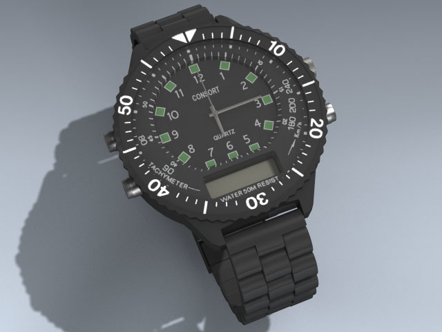 military men wristwatch 3ds