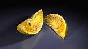 realistic lemon wedge 3d model