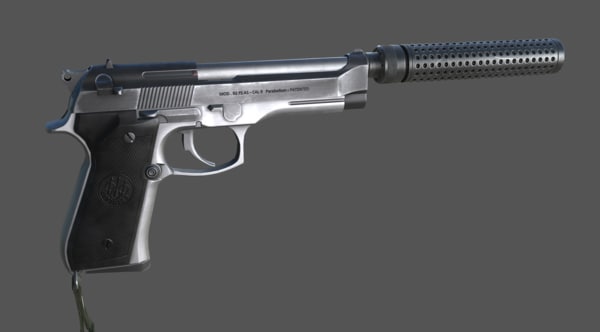 m9 pistol beretta 3d max