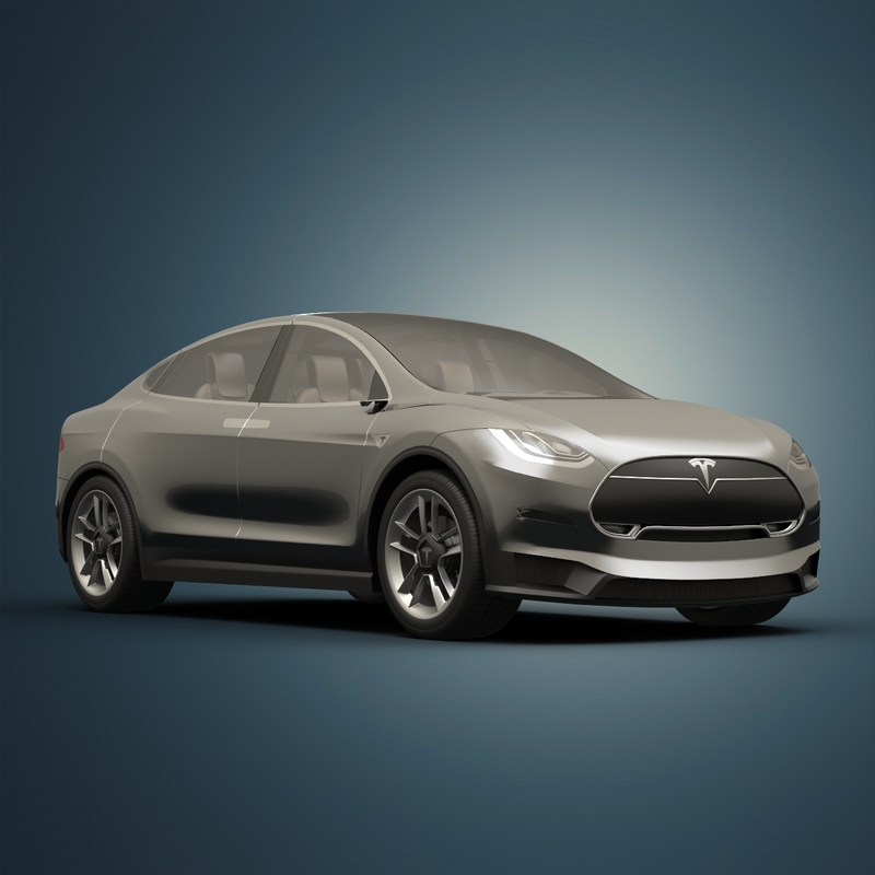 3d tesla x electric car