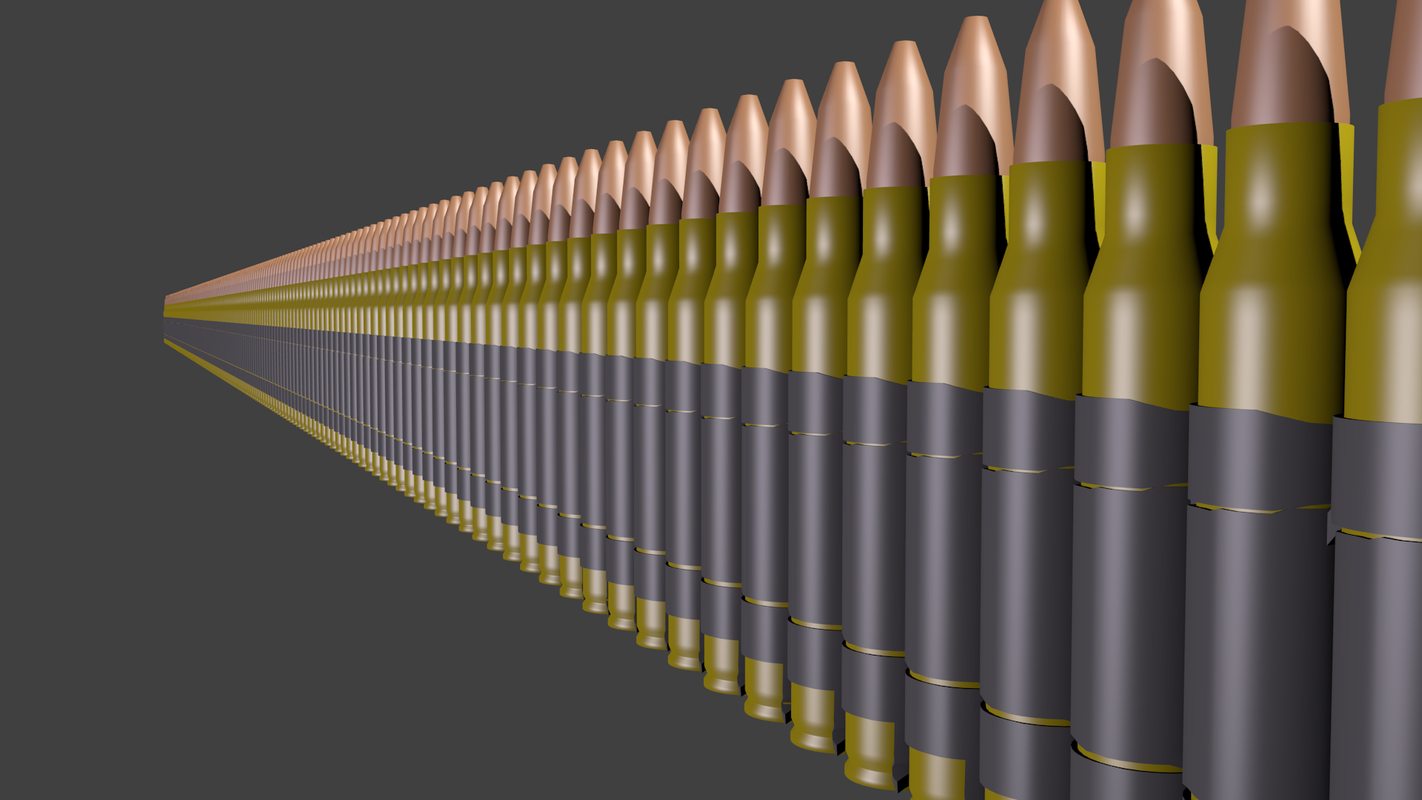 free machine gun ammo belt 3d model