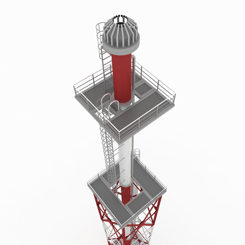 flare stack gas 03 3d 3ds