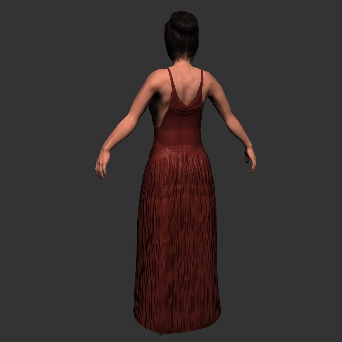 3d dresses rigged woman model
