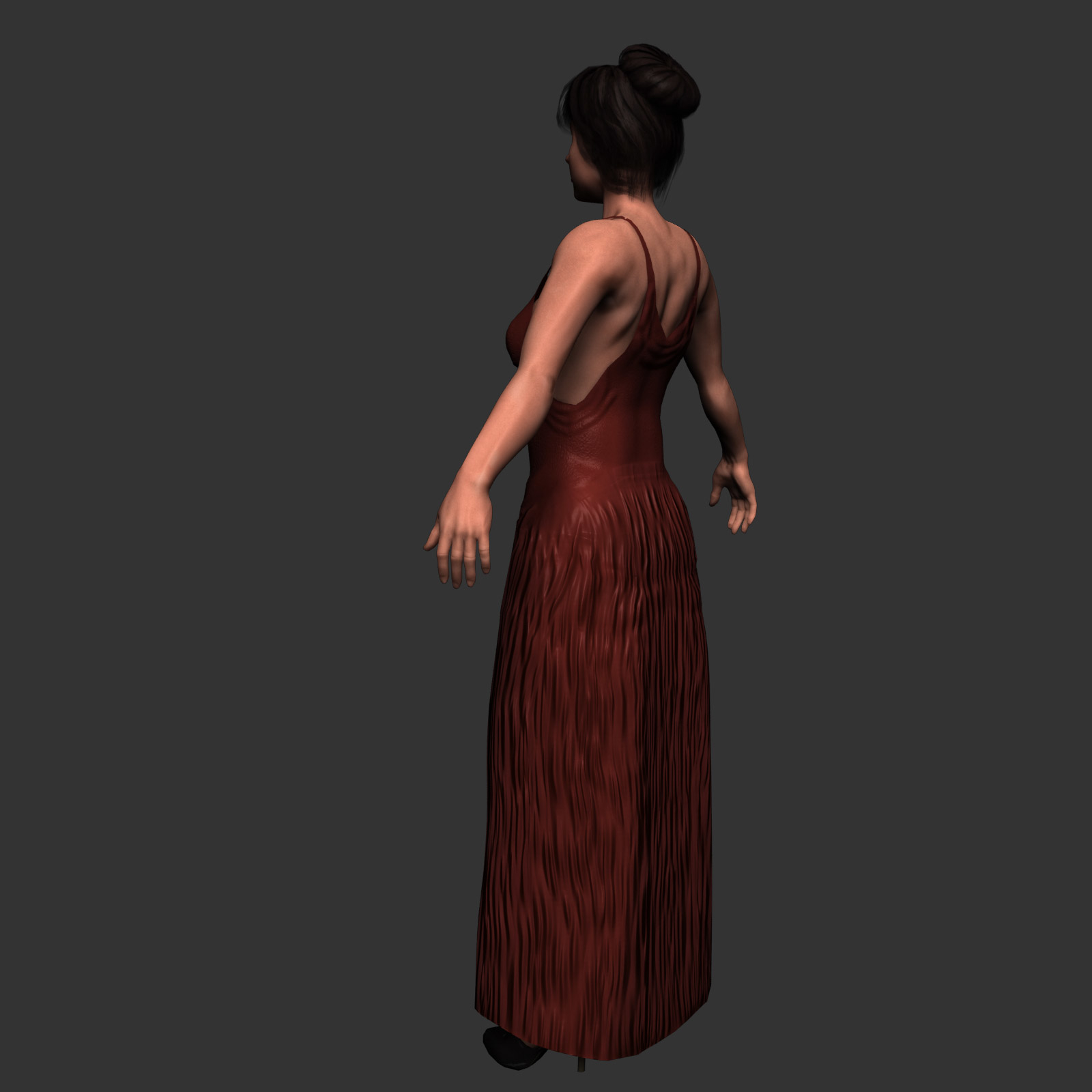 3d dresses rigged woman model