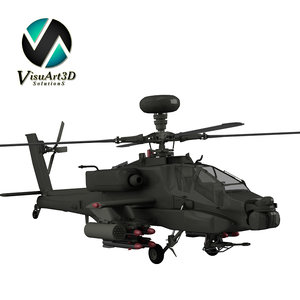 3d model apache helicopter