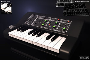 3d model analog synthesizer