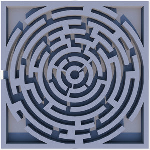 circle labyrinth 3d model