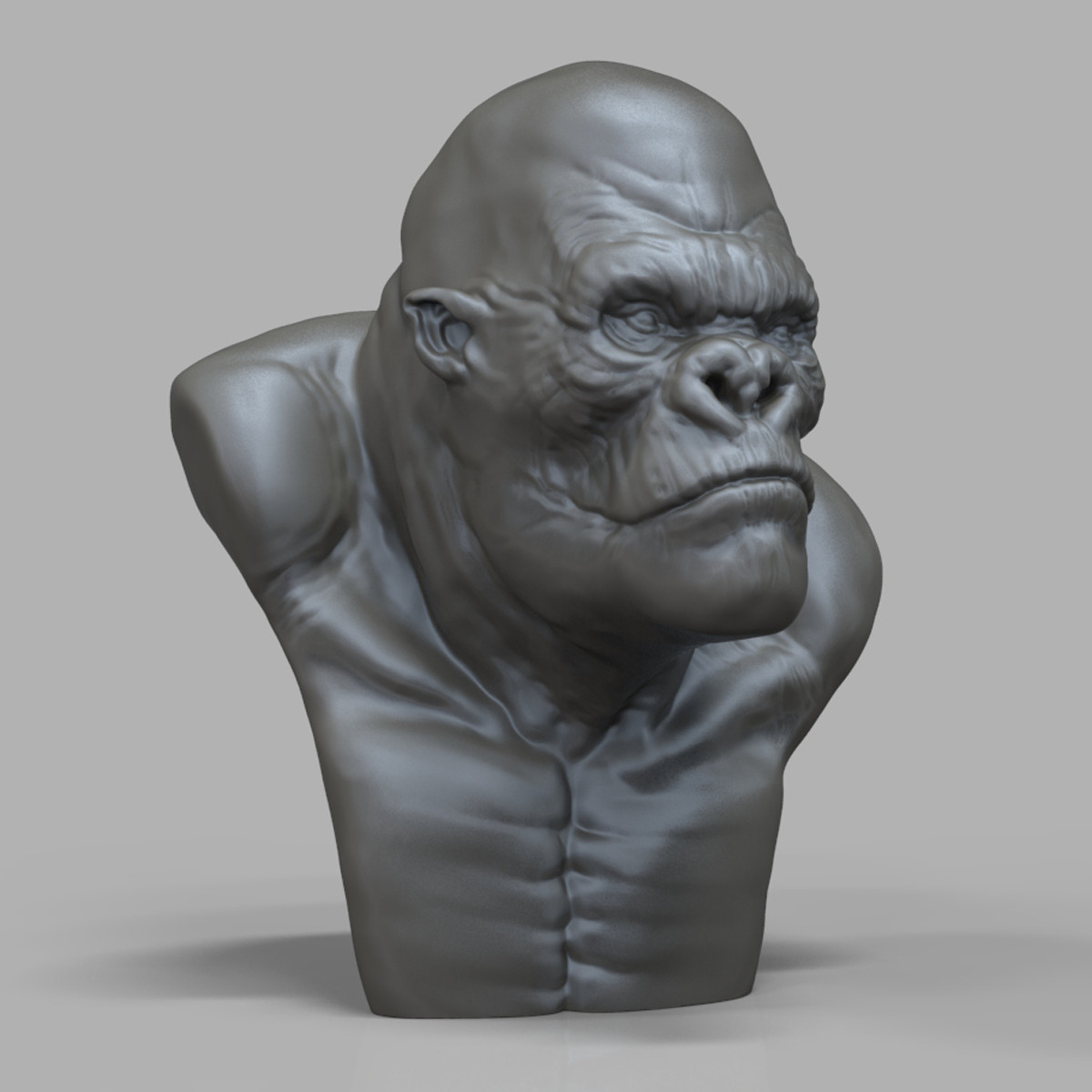 king kong bust sculpture obj free