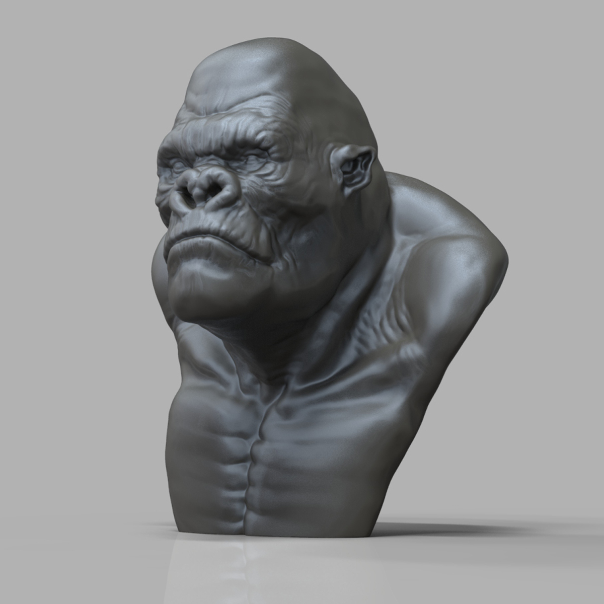 king kong bust sculpture obj free