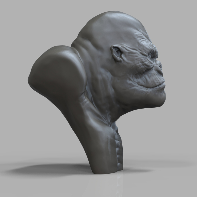 king kong bust sculpture obj free