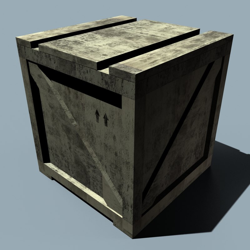 free wooden crate 3d model