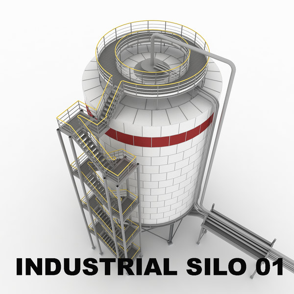 Stack Silo flare stack gas 04 3d model