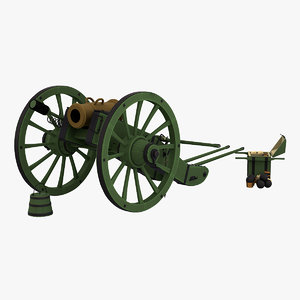 napoleons 6-inch gribeauval howitzer 3d model