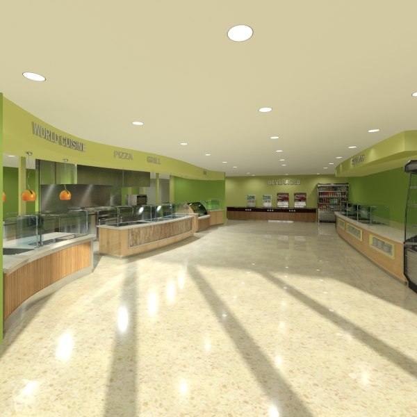 3d school cafeteria model