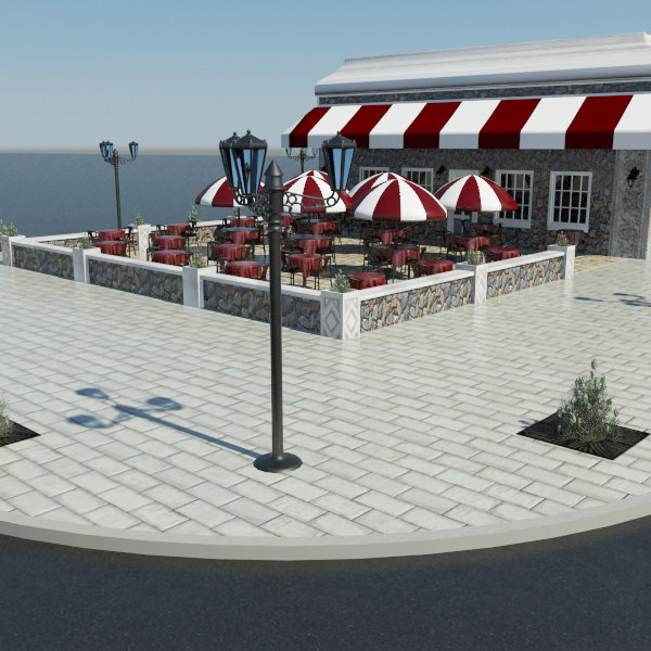  outdoor  cafe  3d model 