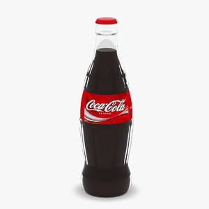 coca-cola glass bottle 3d model