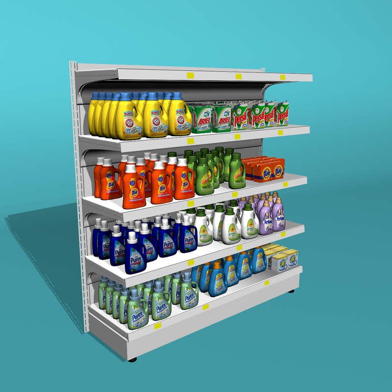 detergent shelf 3d max