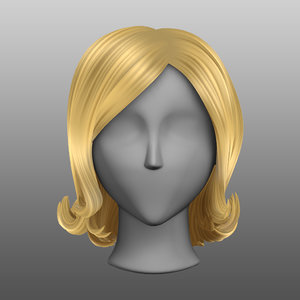 hair mesh stylized blonde 3d obj