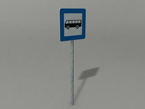 3d bus stop sign model