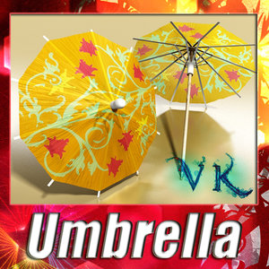 3d cocktail umbrella model