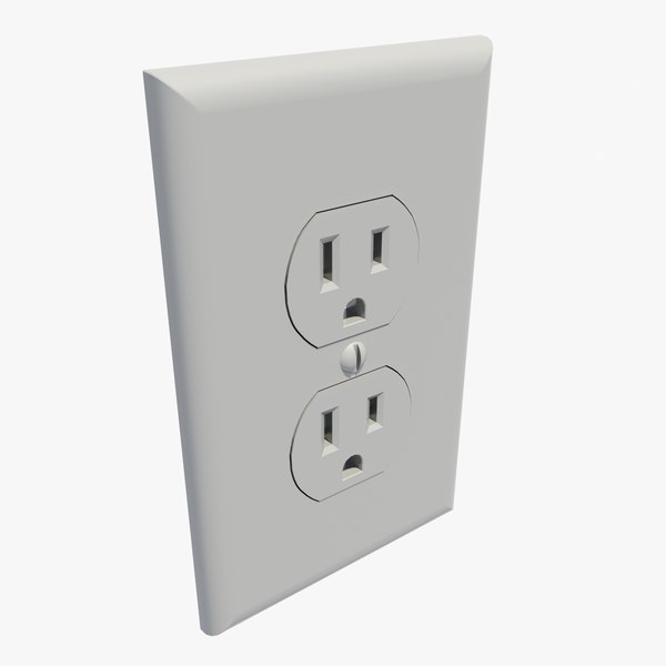 3d model wall outlet power
