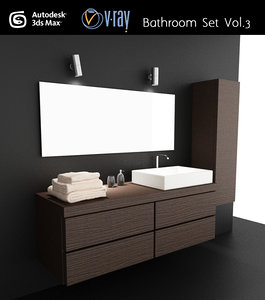 3d bathroom set model