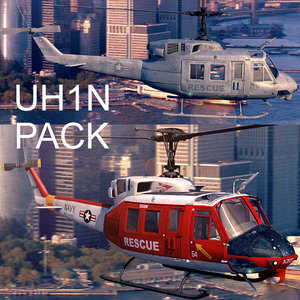 3d model uh1n helicopters