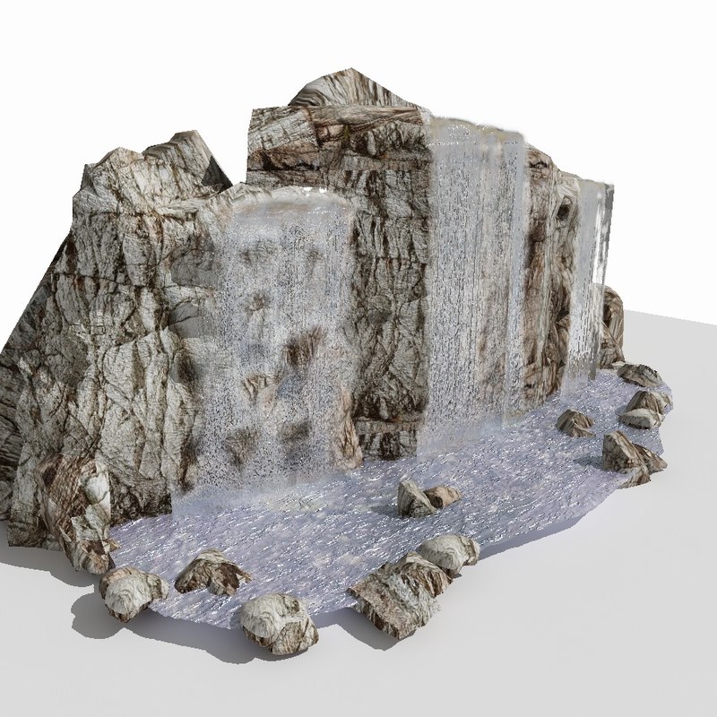 3d model stone waterfall