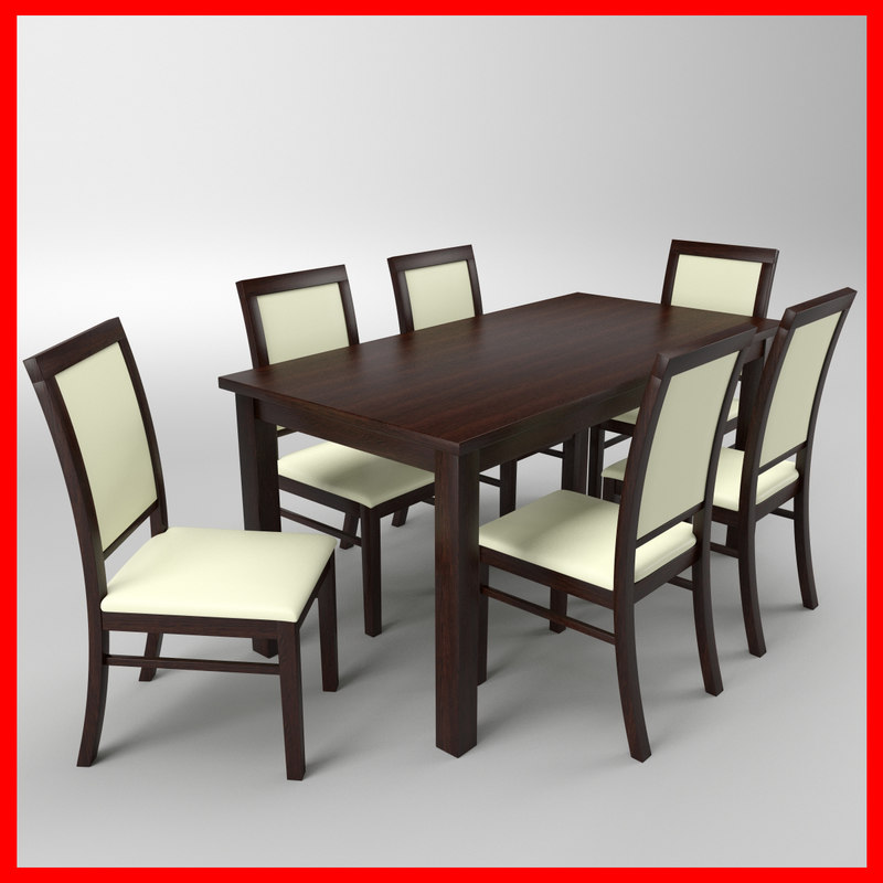 free table chair 3d model