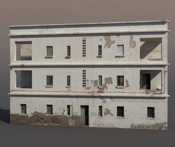 3d building exterior modeled