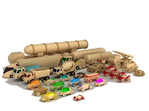 3dsmax wooden trucks cars
