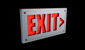 exit sign 3d c4d