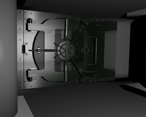 3d model vault safe door metal