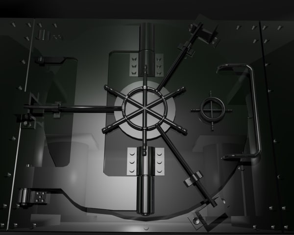 3d high-tech vault safe locking model