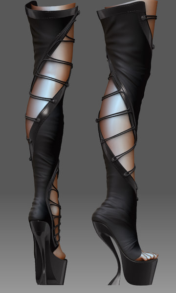 realistic sexy boots 3d max